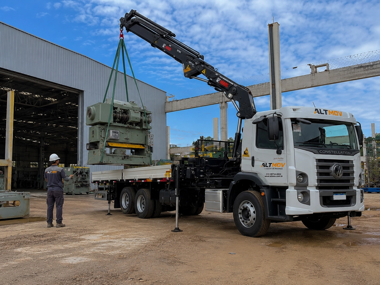 Remoção industrial e movimentação de máquinas pesadas